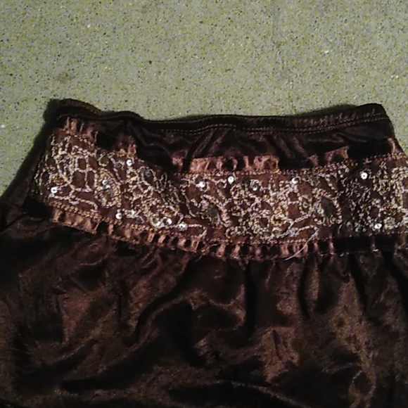 Size 4 silky brown ankle length skirt - Picture 2 of 5